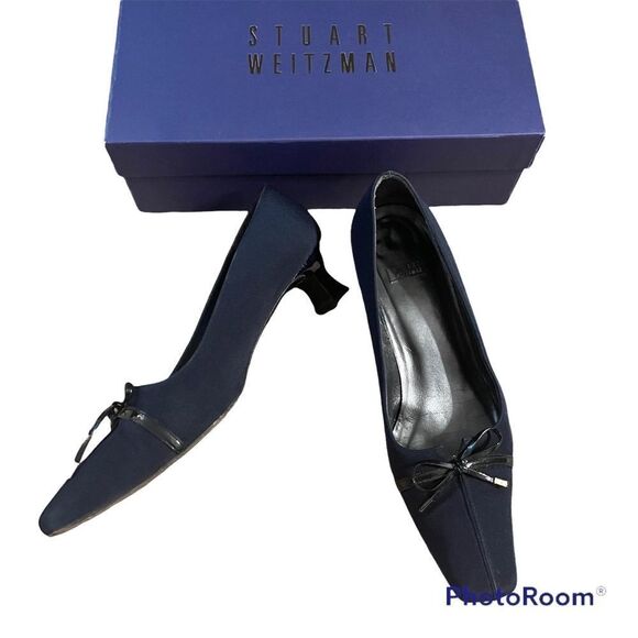 Stuart Weitzman Shoes - Stuart
Weitzman Littlebow Navy Crepe Fabric Pumps 8B